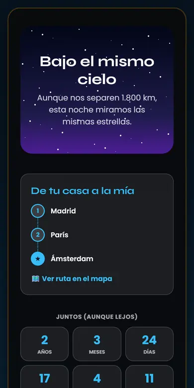 Vista de la plantilla Amor a distancia