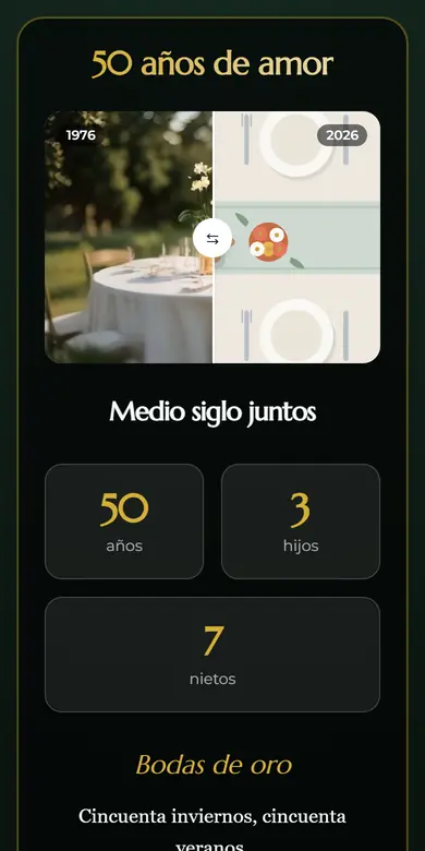 Vista de la plantilla Bodas de oro