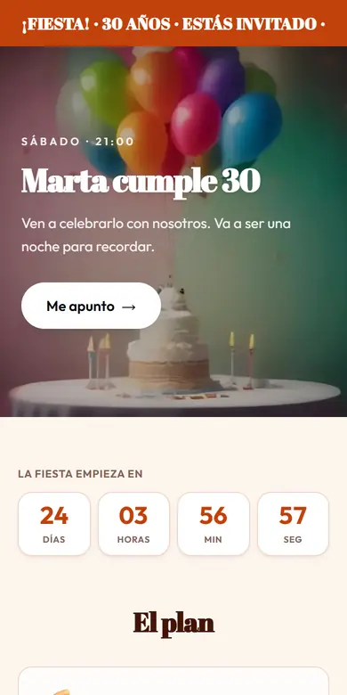 Vista de la plantilla Cumpleaños fiesta