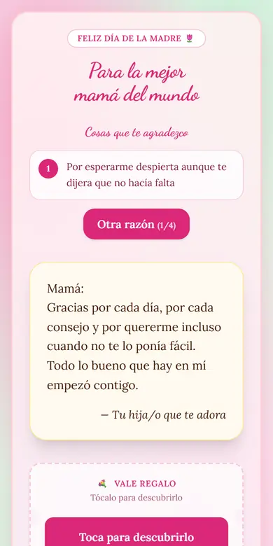 Vista de la plantilla Día de la Madre