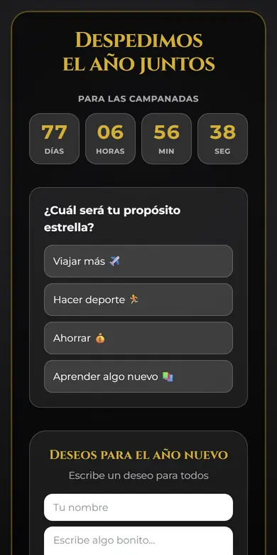 Vista de la plantilla Cuenta atrás de Fin de Año